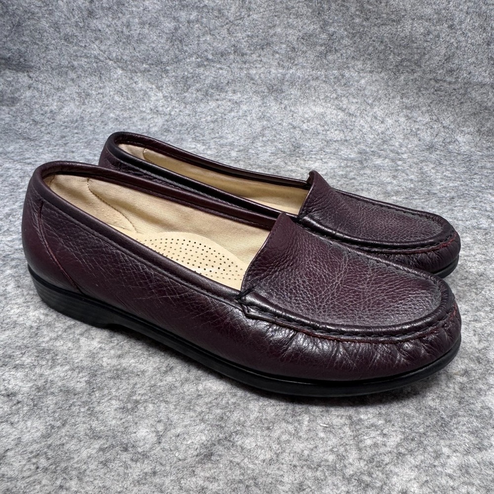 SAS Simplify Brown Leather Loafers TriPad Comfort Shoes Womans Size 8.5 W